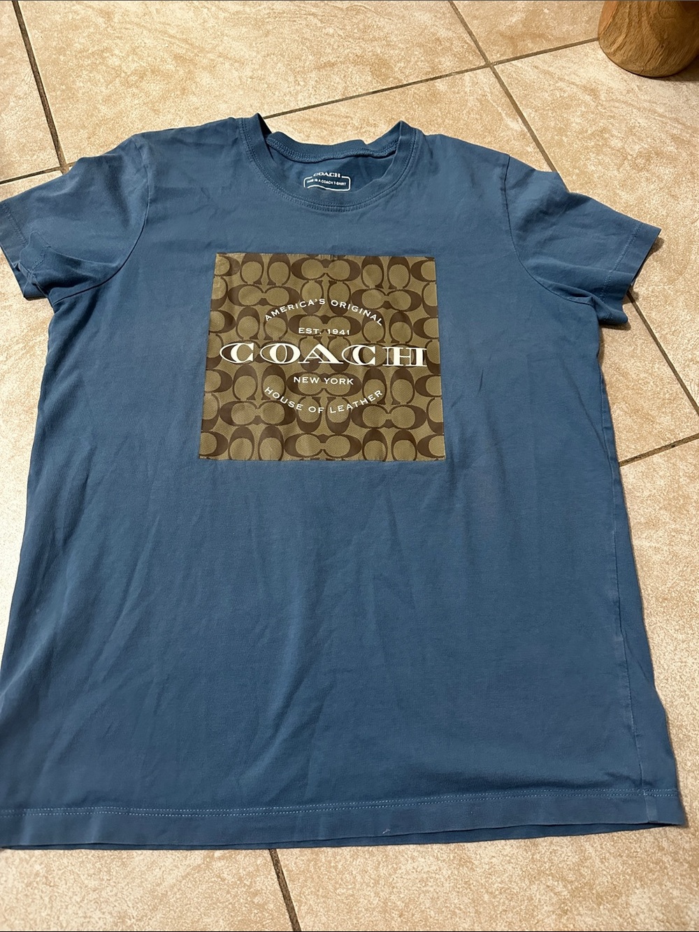 Coach woman’s Navy Blue Logo Square Graphic Tee